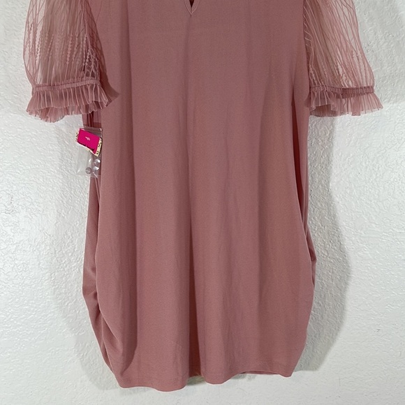 SWEET WANDERER Maternity Pink Lace Blouse Size Small New - Picture 6 of 8